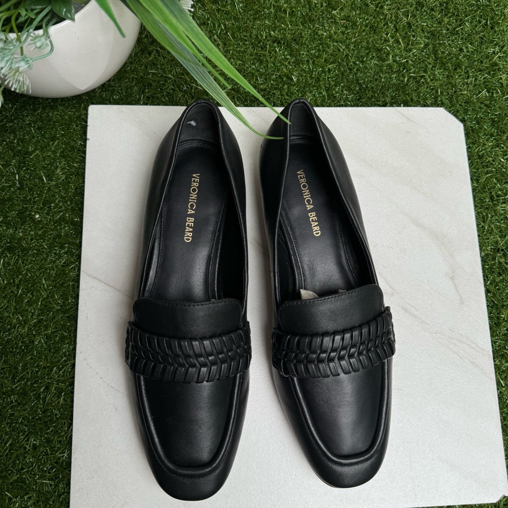 VERONICA BEARD Women's Arlie Loafer in Black Leather size 6 women